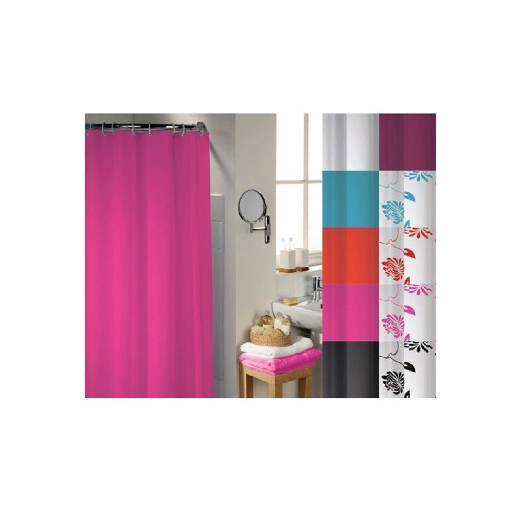 Trade Shop - Tenda Doccia Vasca 180x180cm Poliestere Con Anelli Plastica Universali Bastone Bagno -