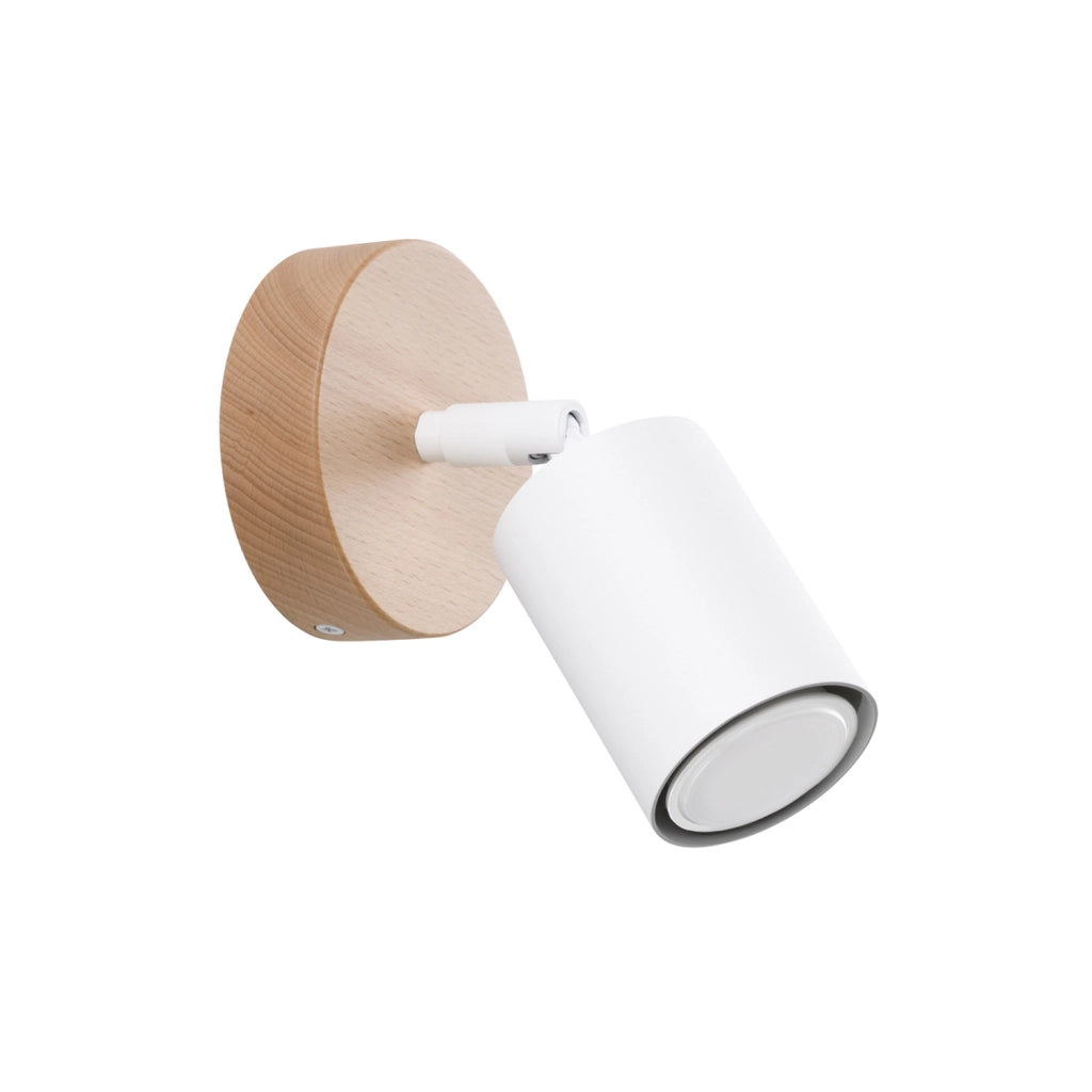 Applique bianca/legno spot lettura 1xGU10 JUNGLO Pure Lume