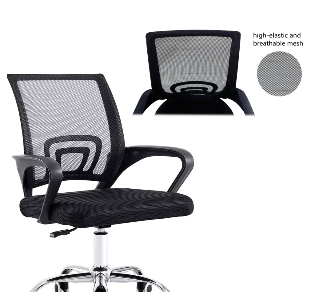 Sedia da ufficio scrivania con Rotelle Girevoli e braccioli ergonomica e con altezza regolabile imbottita e rete traspirante FC-05