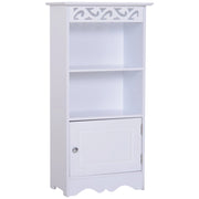 Mobiletto da Bagno in 40x23x80 cm  Floreale Bianco