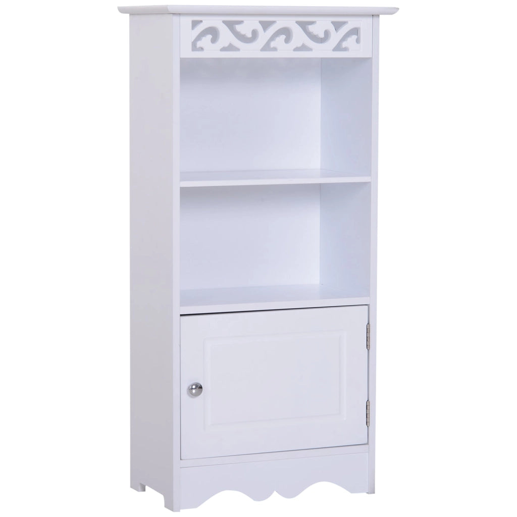Mobiletto da Bagno in 40x23x80 cm  Floreale Bianco