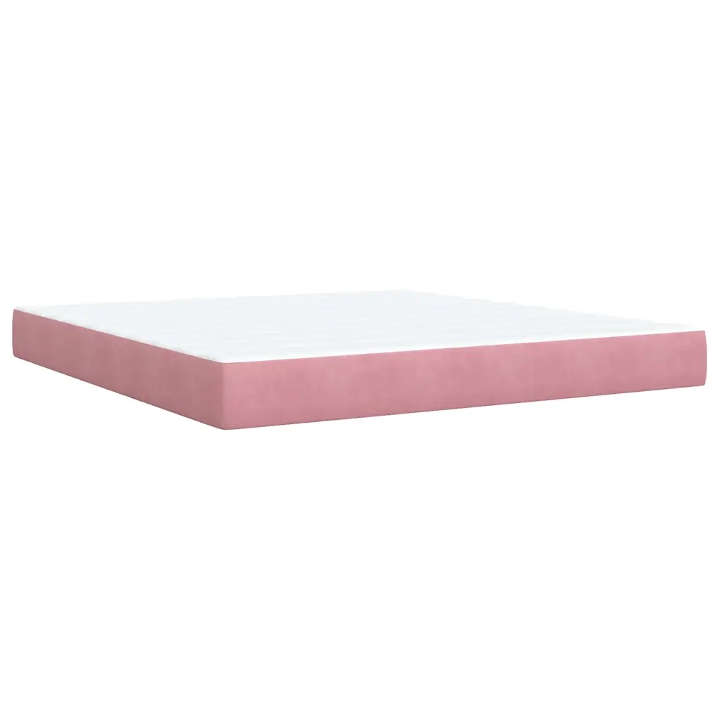 Giroletto a Molle con Materasso Rosa 180x200 cm in Velluto