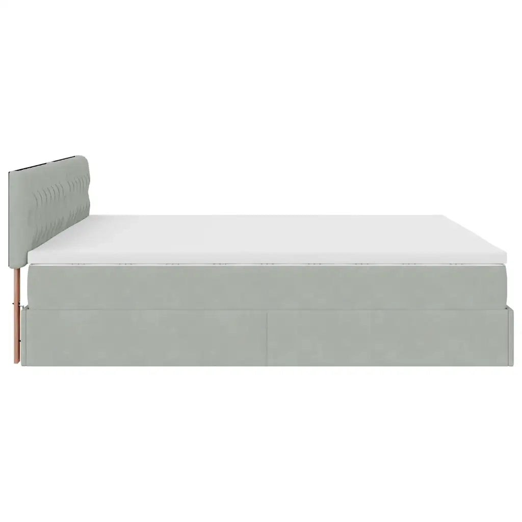 Struttura Letto Pouf con Materasso 180x200 cm in Velluto 3311861