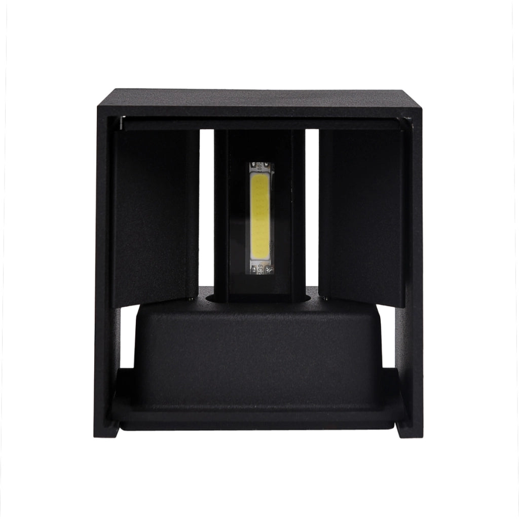 APPLIQUE LED CUBO NERO 10W LUCE CALDA 3000K° - DESIGN ELEGANTE CON DOPPIA EMISSIONE REGOLABILE IP65 PER ESTERNI