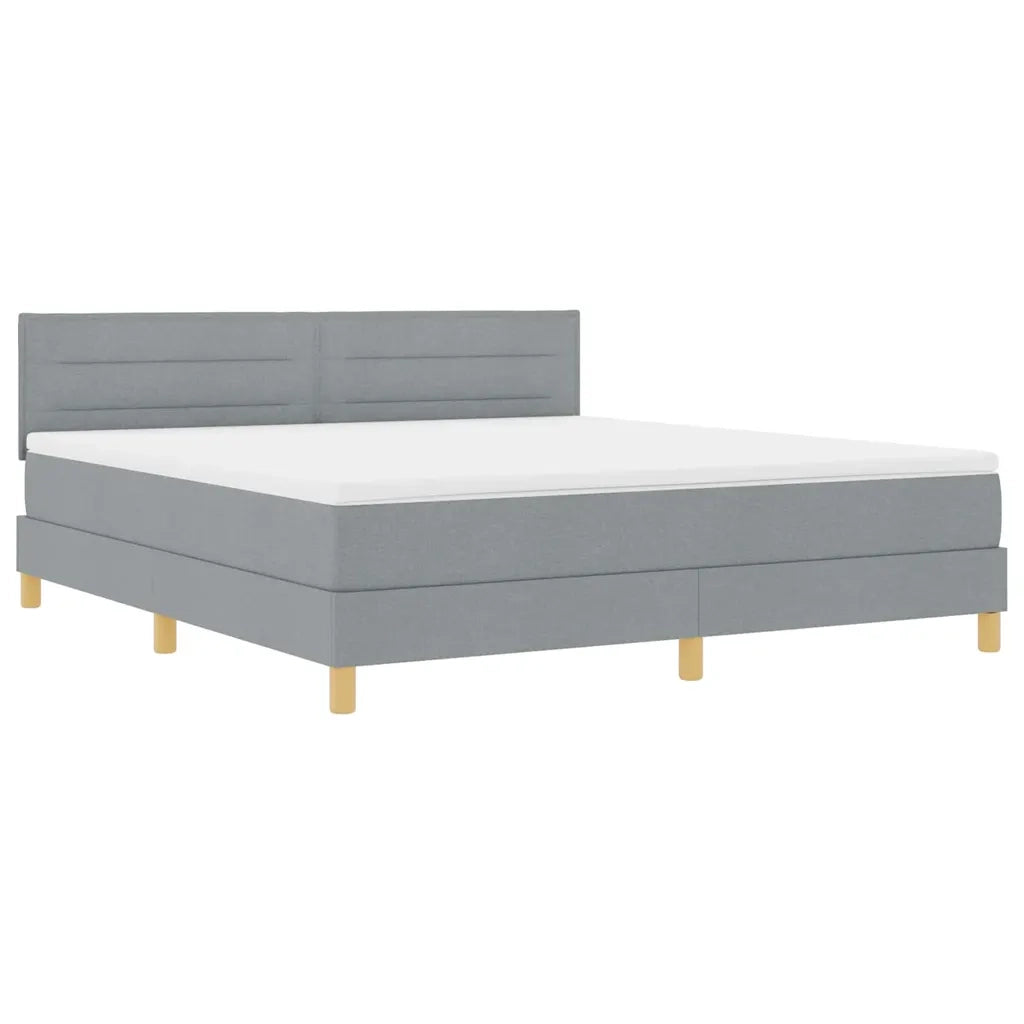 Letto a Sorgente LED Grigio chiaro 180 x 200 cm Tessuto 3342380