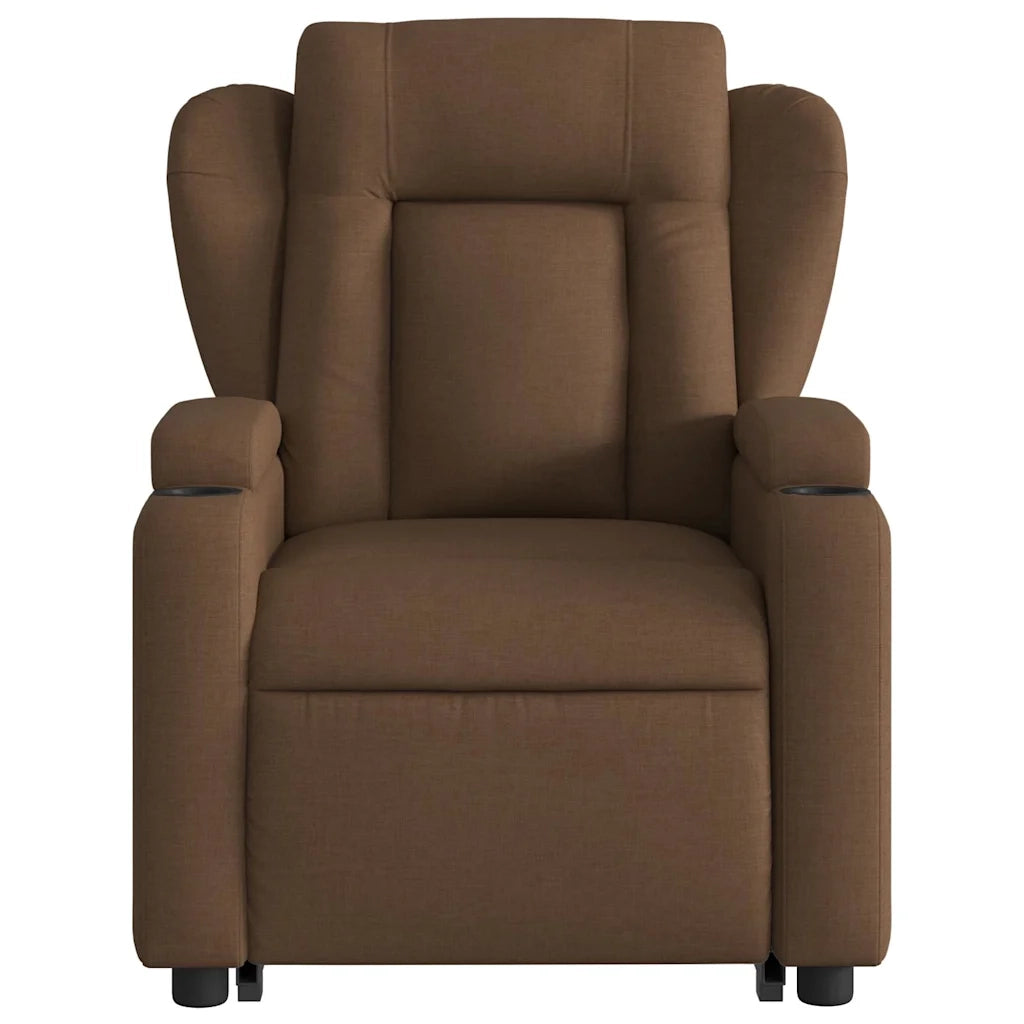 Poltrona Alzapersona Reclinabile Marrone in Tessuto 3204486