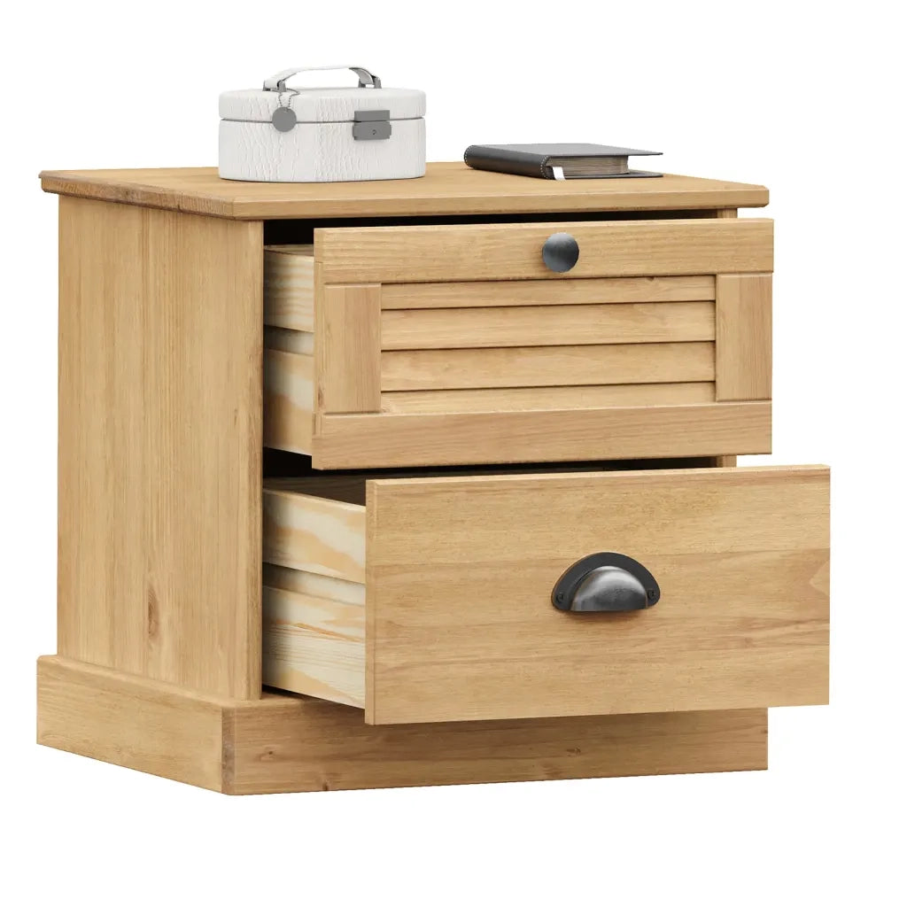 Comodino VIGO 42x35x42 cm in Legno Massello di Pino 353157