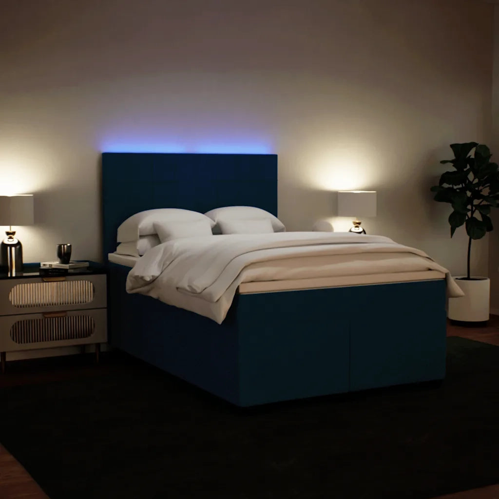 Giroletto a Molle con Materasso Blu 140x200 cm in Velluto 3293234