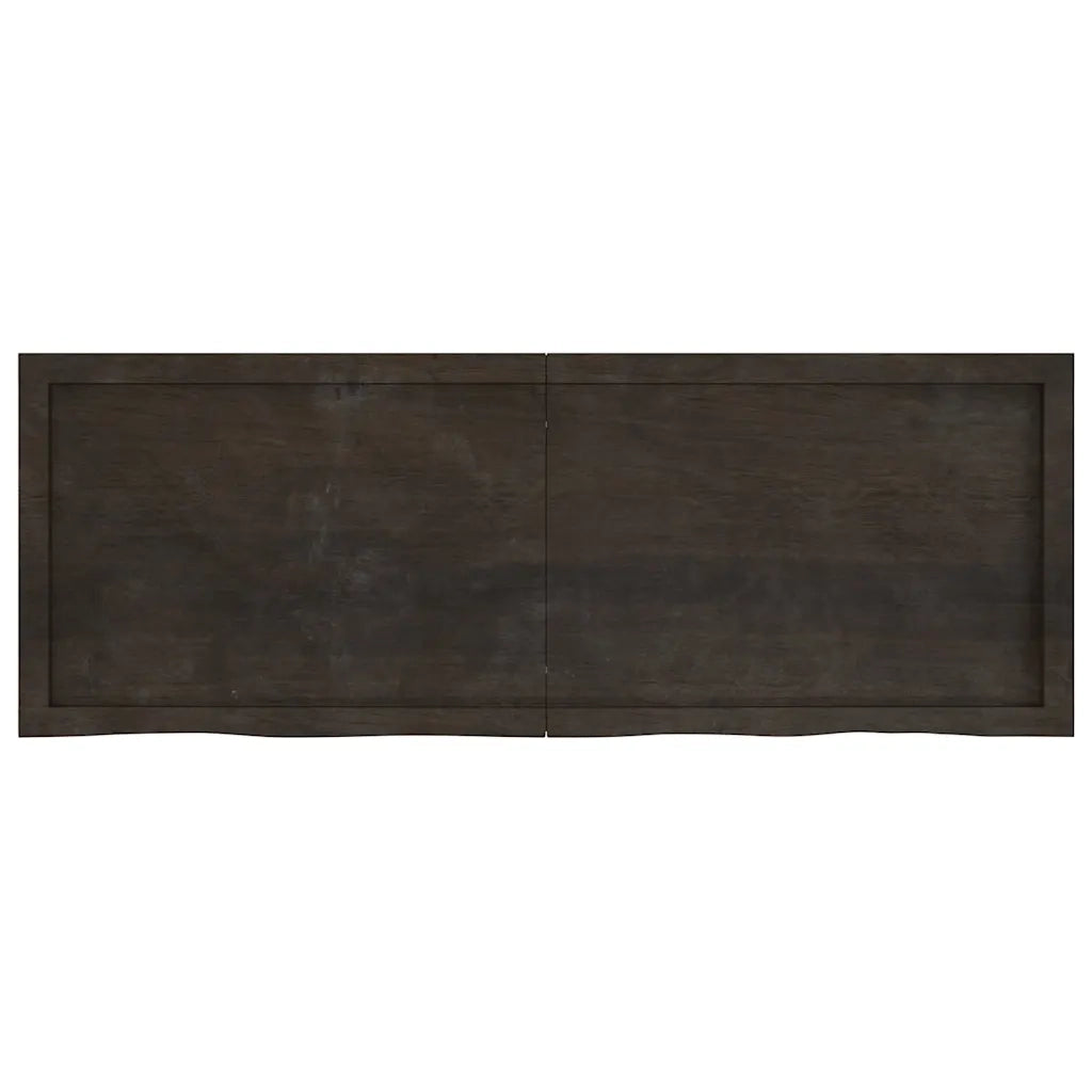 Piano Tavolo Marrone 140x50x(2-6) cm Rovere Massello Trattato