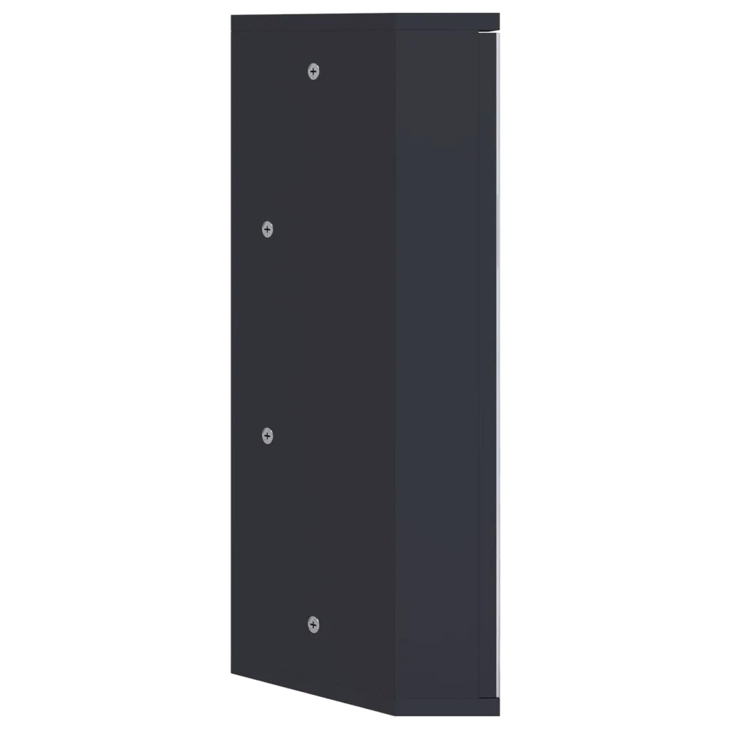 Armadietto Angolare con Specchio da Bagno-Mobiletto a specchio Grigio 30x24x60 cm