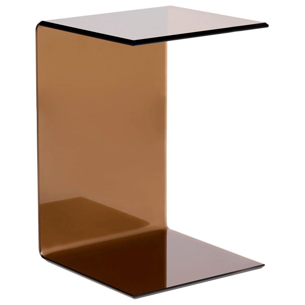 Tavolino in Vetro trasparente nero 40 x 61 cm marrone stile minimalista soggiorno cucina