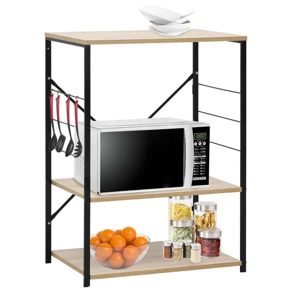Mobile Microonde Nero e Rovere 60x39,6x79,5cm Legno Multistrato 288235