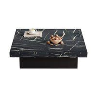 Tavolino-Xylo-90x90x25cm nero marmo 4 cassetti