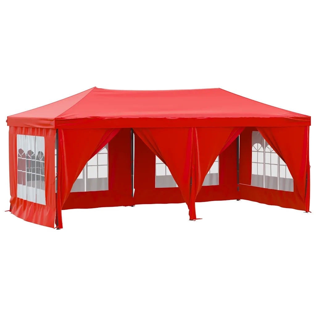 Tenda per Feste Pieghevole con Pareti Laterali-Tenda Gazebo Rosso 3x6 m 481903