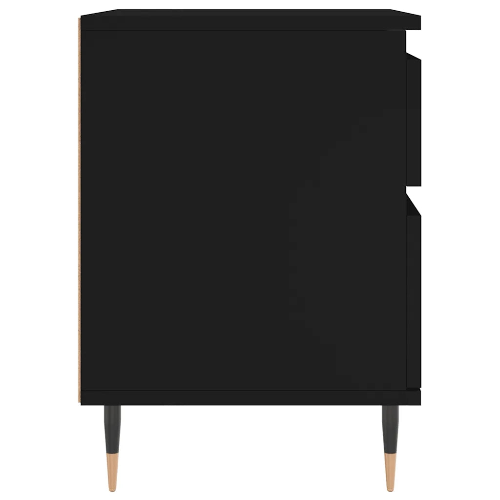 Comodini 2pz-Set di 2 Tavolino da notte Neri 40x35x50 cm in Legno Multistrato 480563