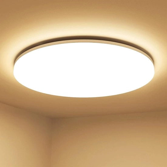 Lampada da soffitto per bagno - Lampada per bagno da soffitto 24W, IP54, 3000K, 2400lm per camera da letto, camera dei bambini, bagno, soggiorno, balcone, cucina, ambiente bianco caldo.
