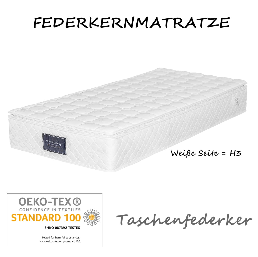 Letto imbottito 90x200 cm beige in lino con LED RGB; USB Type-C e contenitore