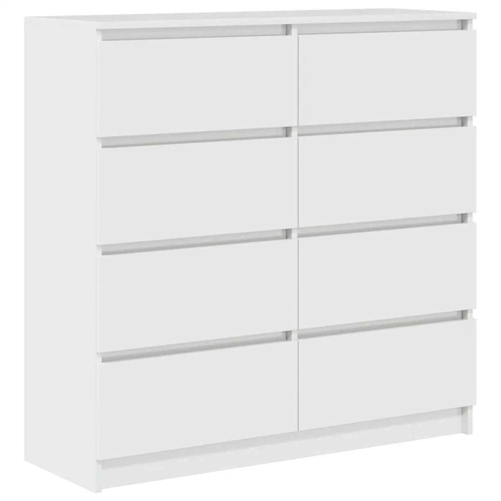 Credenza-Buffet-Armadio da cucina Bianca 100x35x99 cm in Legno Multistrato