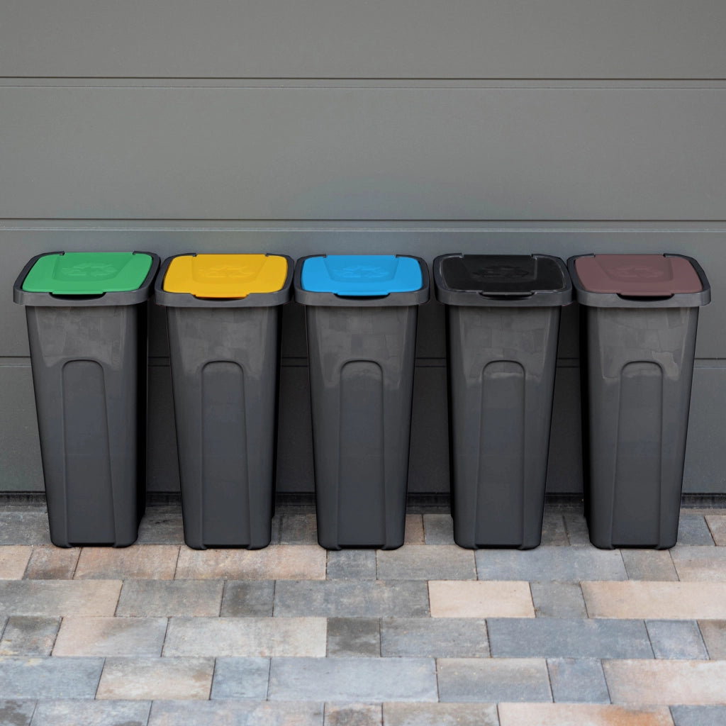 Set di 5 contenitori per la raccolta differenziata KADAX, secchio da 30 litri.
