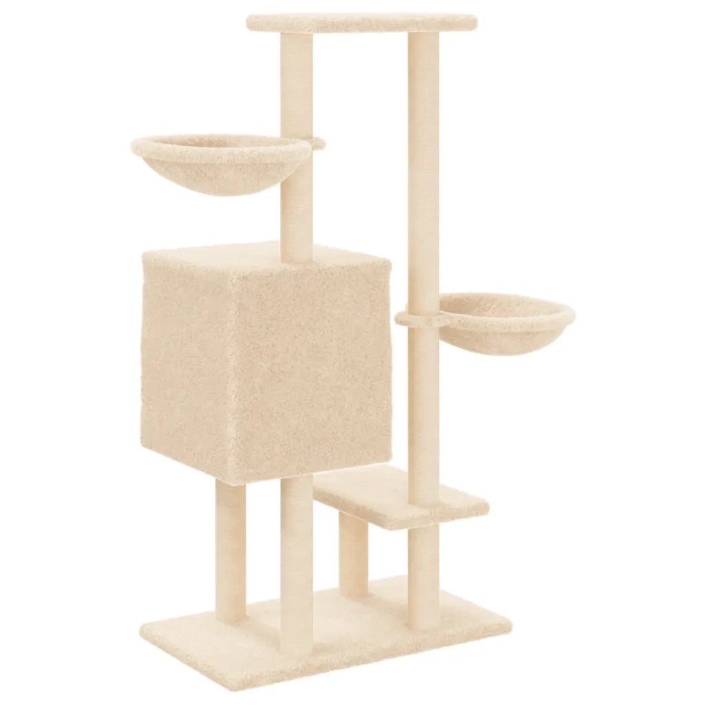 Albero per Gatti con Tiragraffi in Sisal Crema 117 cm 172118