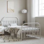 Giroletto con Testiera e Pediera Metallo Bianco 100x190 cmcod mxl 81548