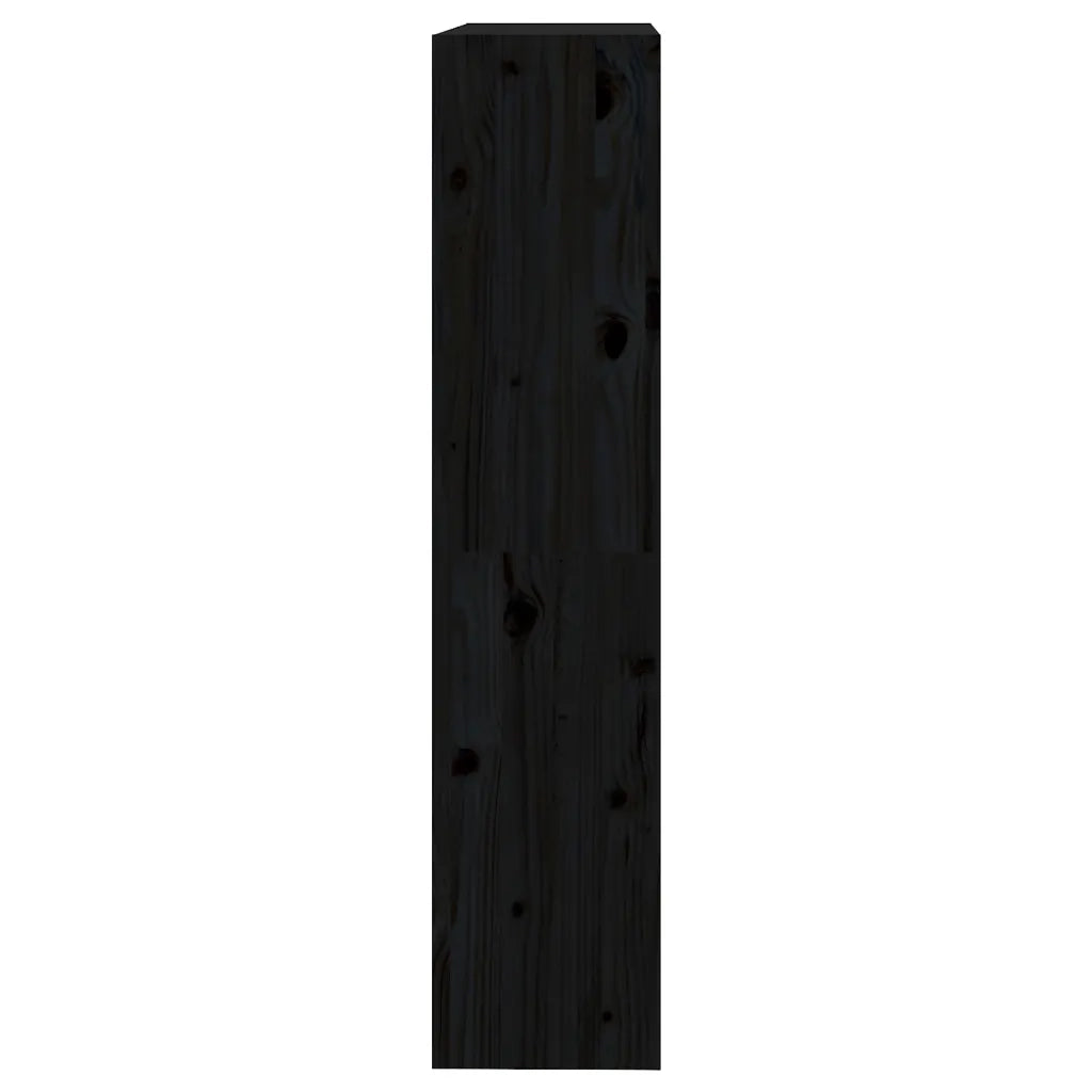 Libreria/Divisorio Nero 80x30x135,5cm in Legno Massello di Pino 808197