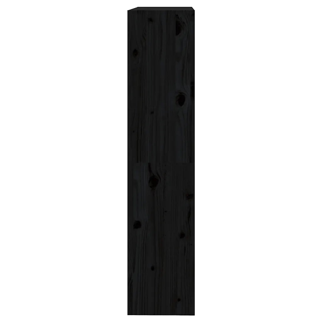 Libreria/Divisorio Nero 80x30x135,5cm in Legno Massello di Pino 808197