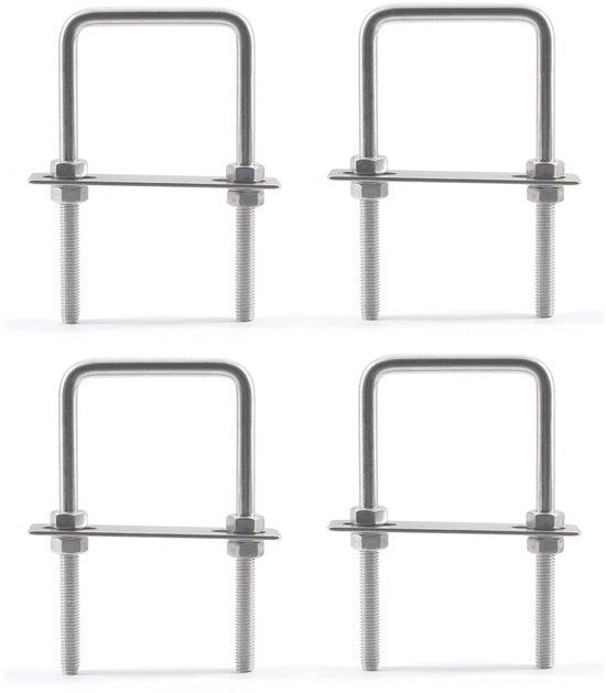 Bout U M8x55x85mm in acciaio inossidabile 304 - Pacchetto da 4 - Resistenti alle sollecitazioni - Resistente alla corrosione - Per veicoli e industria - Morsetti in acciaio inossidabile 304.