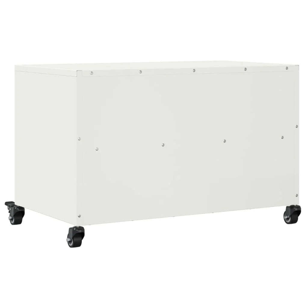 Mobile TV multimediale mensola TV credenza TV adatto per sala da pranzo soggiorno camera da letto 68 x 39 x 43,5 cm acciaio bianco 02_0026150