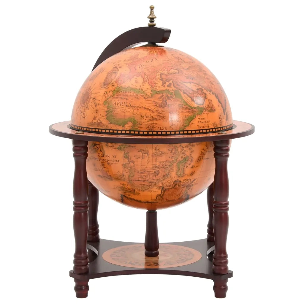 Bar a Globo Portavini Marrone Legno Massello di Eucalipto 343473