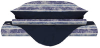 Copripiumino Matrimoniale con Stampa sul Sacco e Federe Doubleface Jeans Stripes