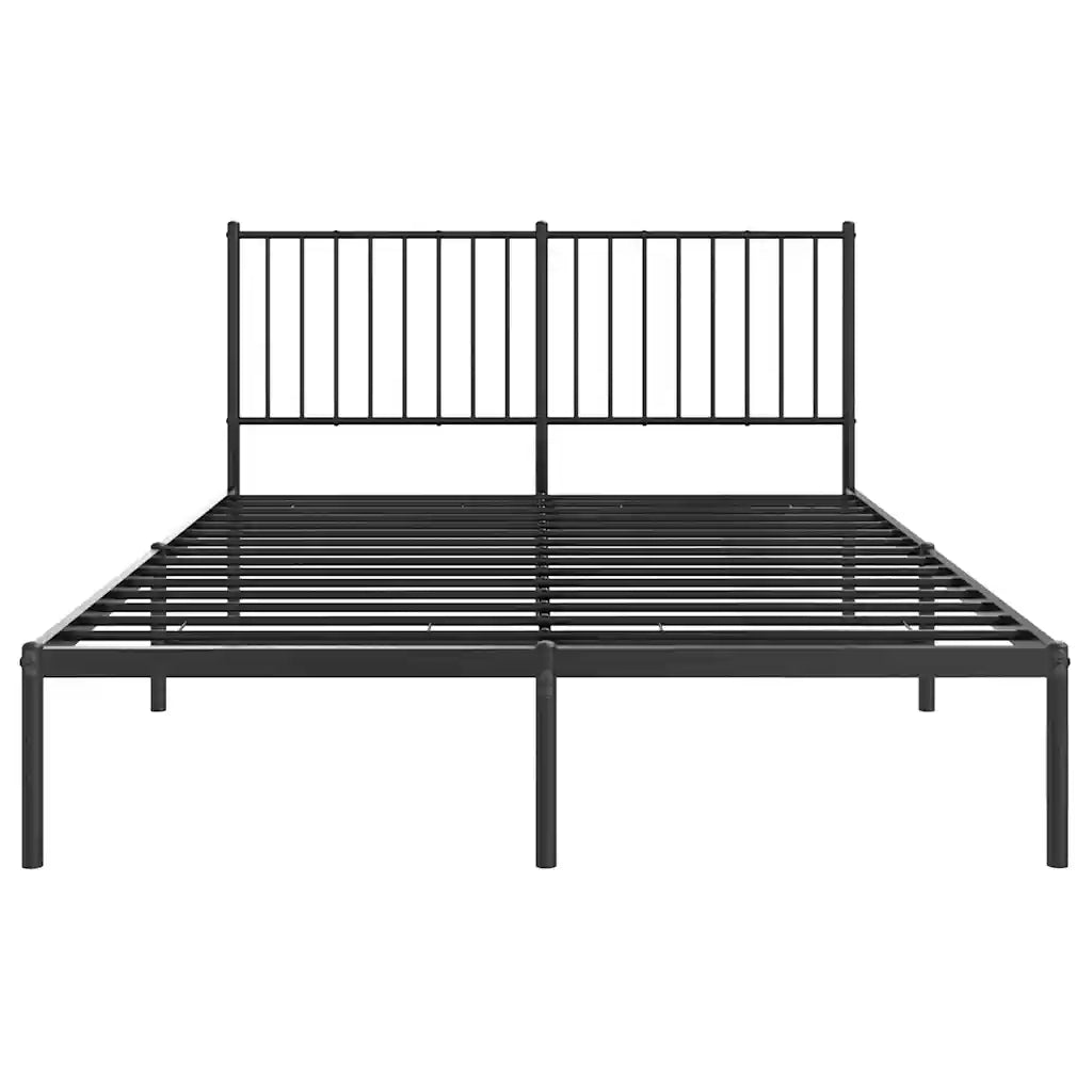 Giroletto con Testiera in Metallo Nero 135x190 cm 350863