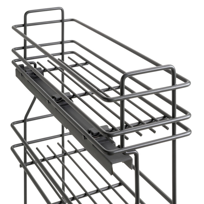 TitaneMax portabottiglie laterale estraibile con chiusura soft, modulo 150 mm, Acciaio, Grigio antracite