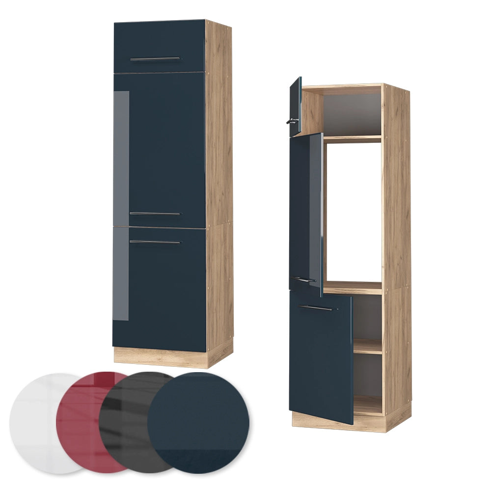Vicco Armadi da cucina Blu scuro lucido 60 cm