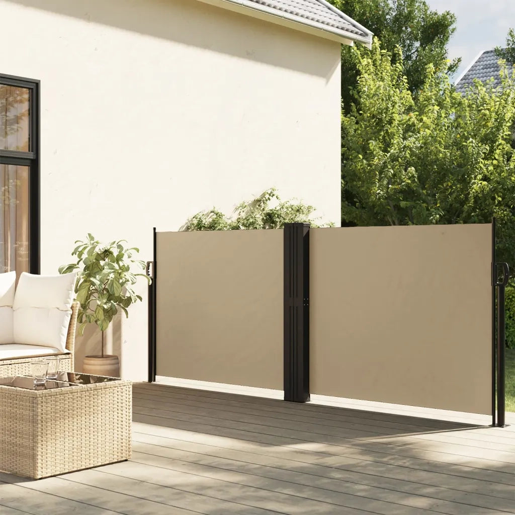 Tenda Laterale retrattile-Tenda parasole per balcone Beige 140x1200 cm