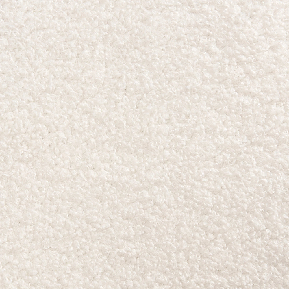 Poltrona bouclé bianco sporco design retrò struttura in legno soggiorno