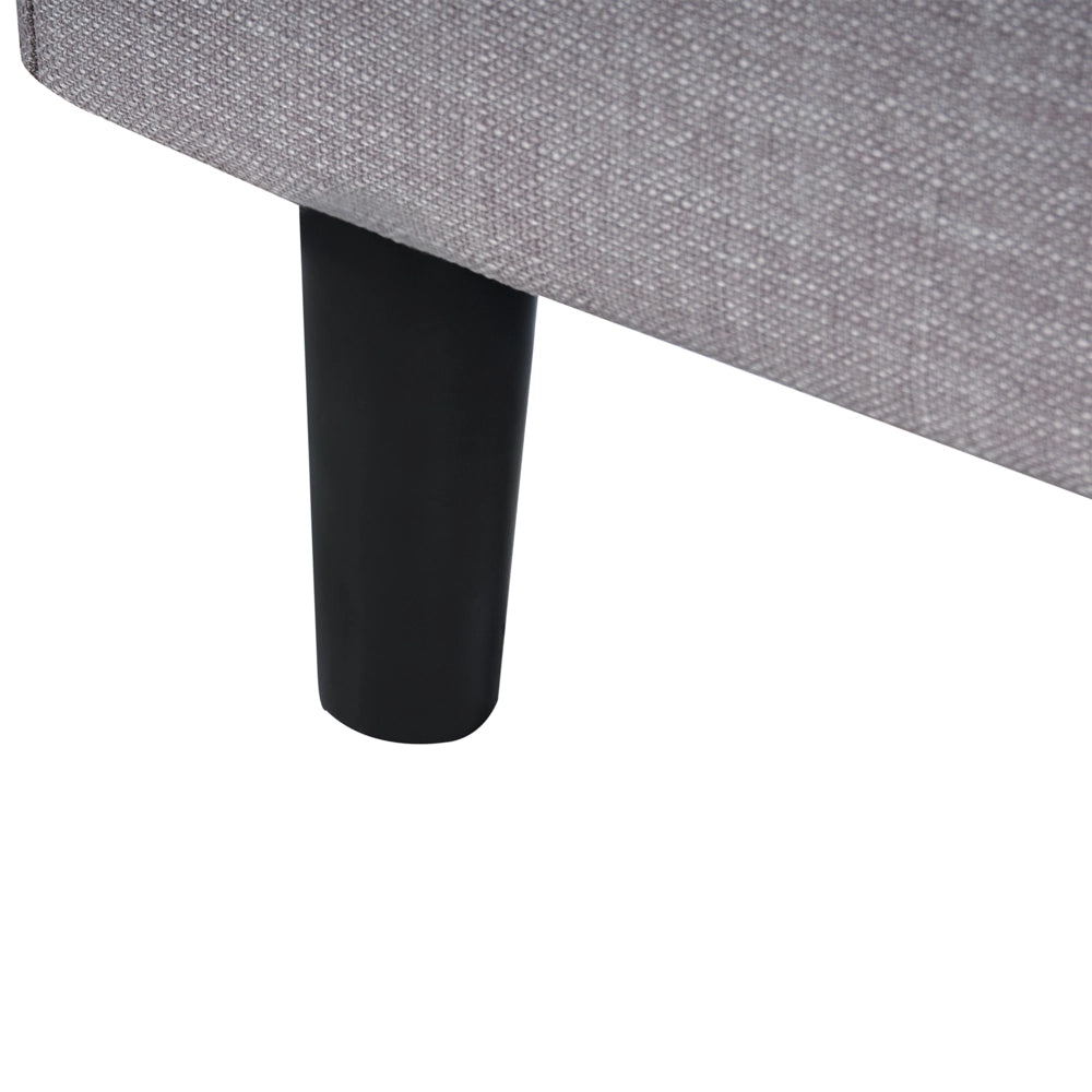Letto matrimoniale in tessuto grigio chiaro 120 x 200 cm con rete stile contemporaneo