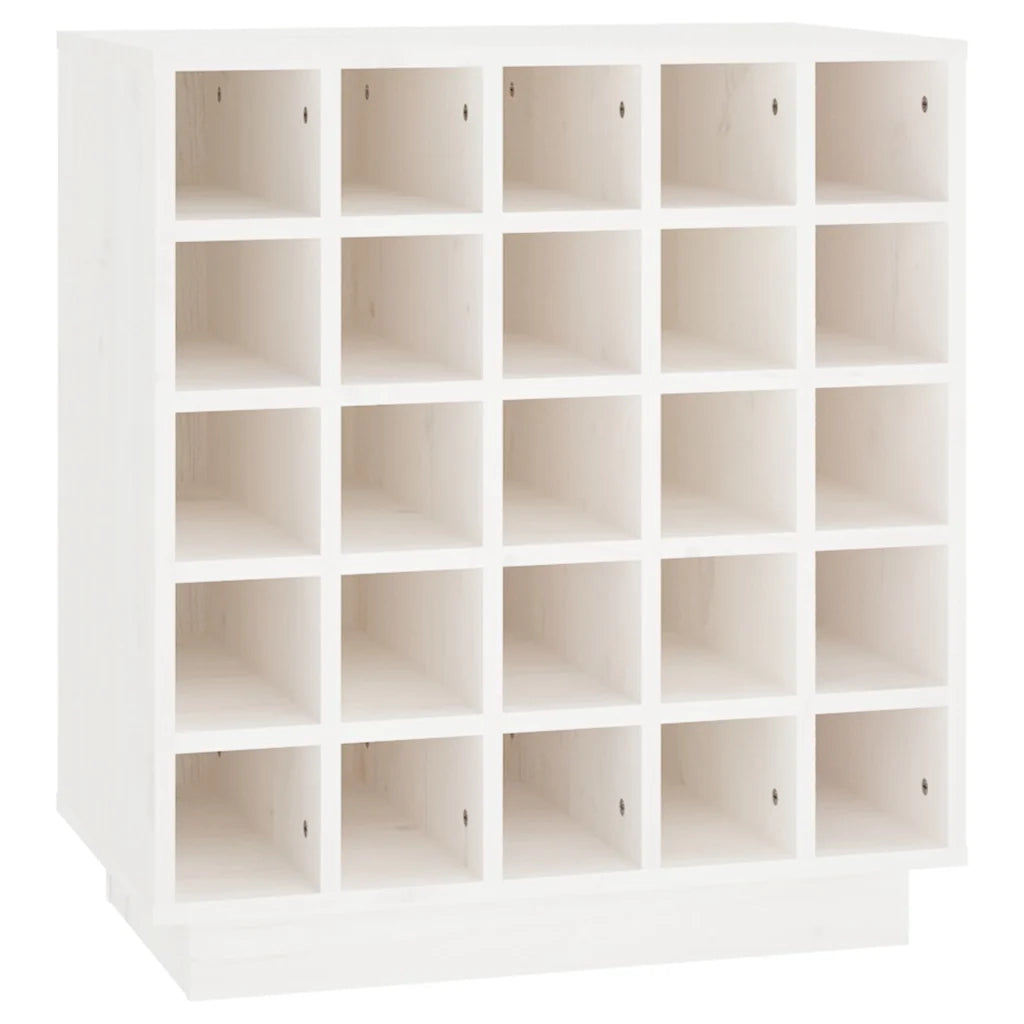 Portabottiglie Bianco 55,5x34x61 cm in Legno Massello di Pino CFW3108131