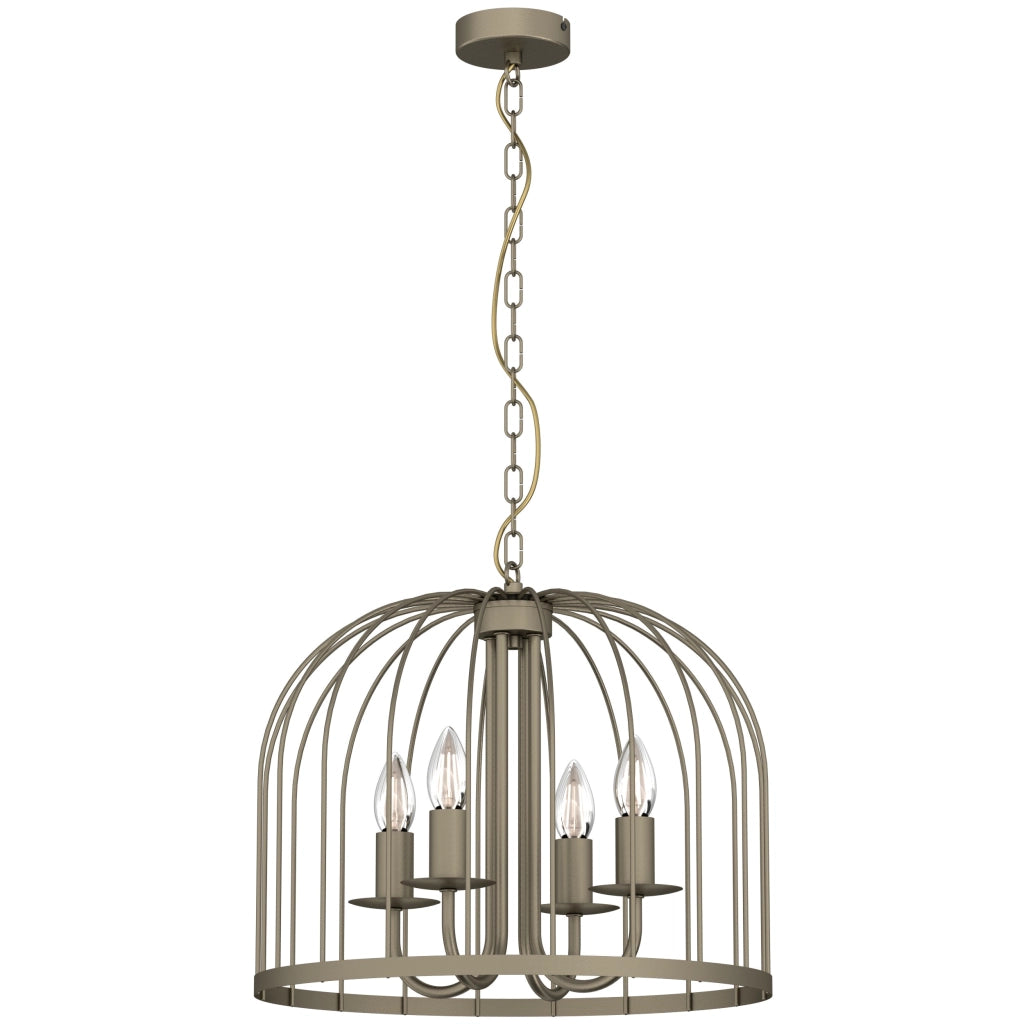 Lampadario rustico Coco 4xE14 bronzo titanio Luminex