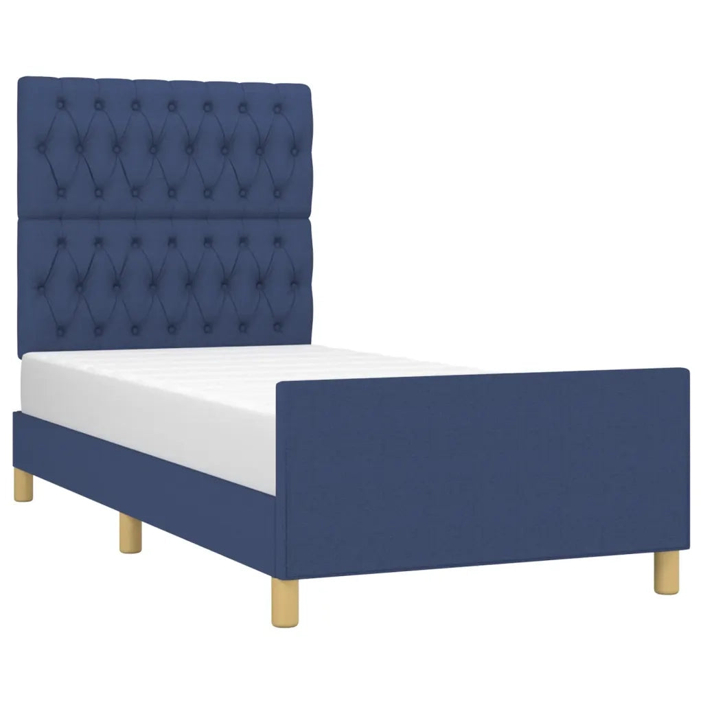 Giroletto senza Materasso-Struttura Letto Blu 90x200 cm in Tessuto 291426