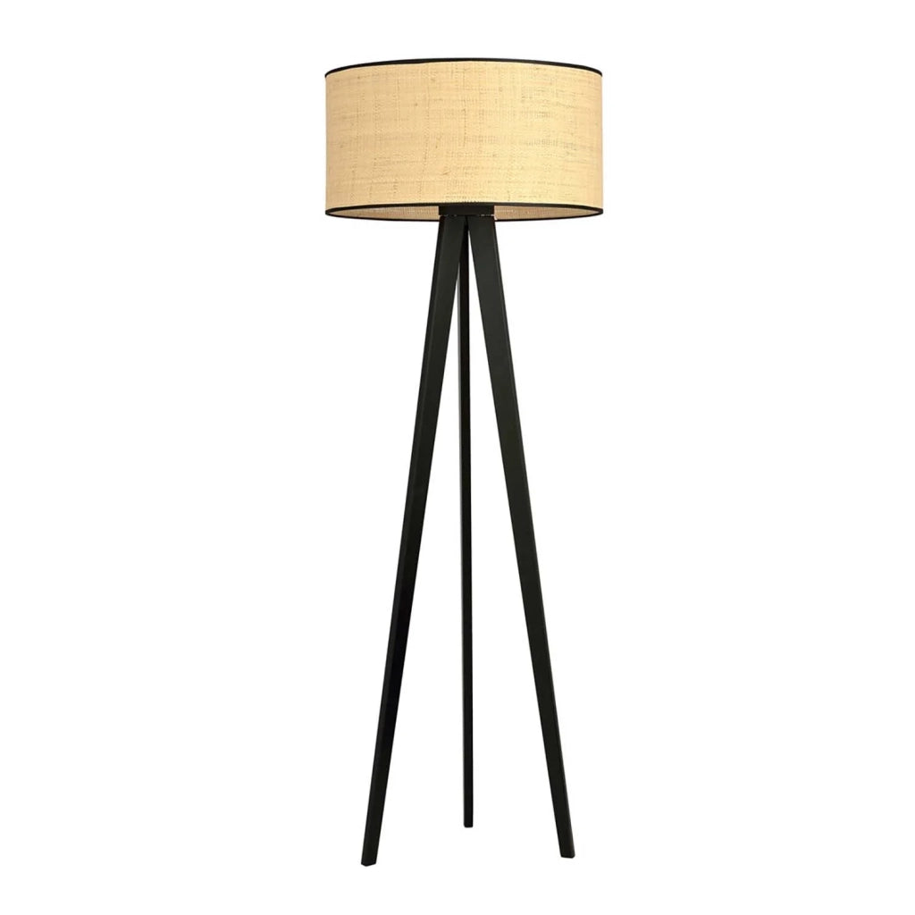 Piantana Moderno Drago Acciaio Nero Marrone 1 Luce E27 Ip20