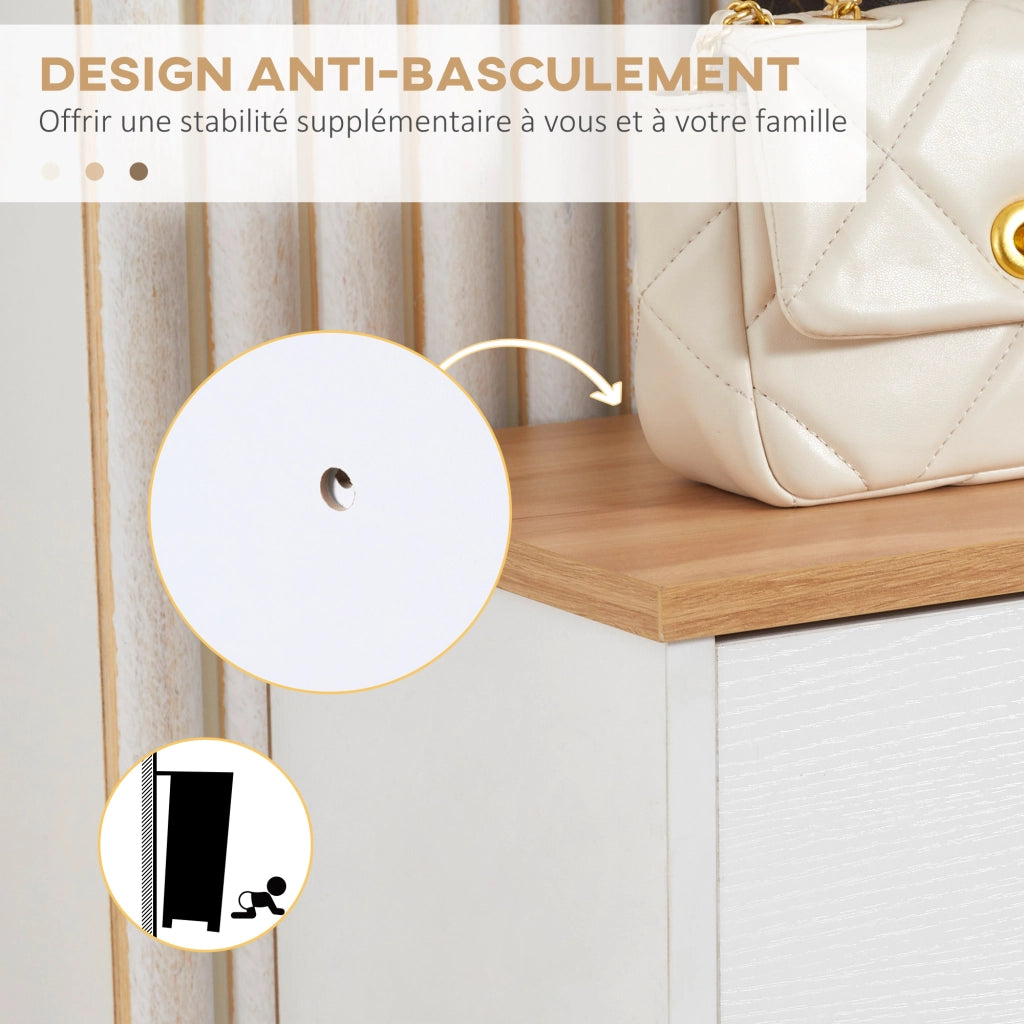 Scarpiera Scandinava 3 Ante ¨C Zephmum ¨C Bianco 70x23.5x122 cm
