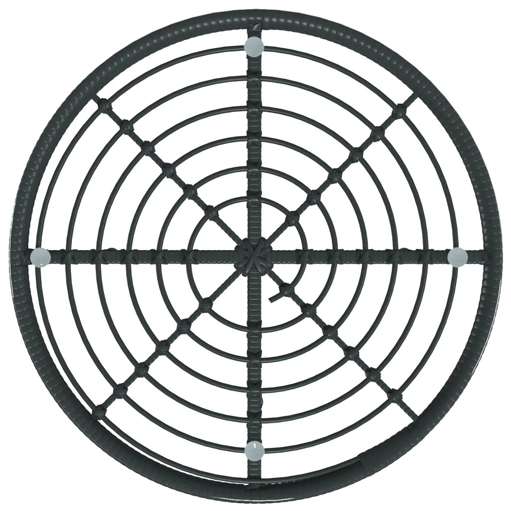 Tavolo da Pranzo Nero Ã˜80 cm Vetro Temperato e Acciaio cod mxl 34228
