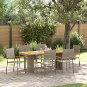 Set da Pranzo per Giardino 7 pcs Grigio polyrattan 3365431