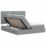 Letto con Contenitore Grigio Chiaro 200 x 200 cm Tessuto 3459807