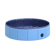 Vasca da bagno per cani e gatti pieghevole ¨C zephmum ¨C Plastica+Legno Blu ?80x20 cm