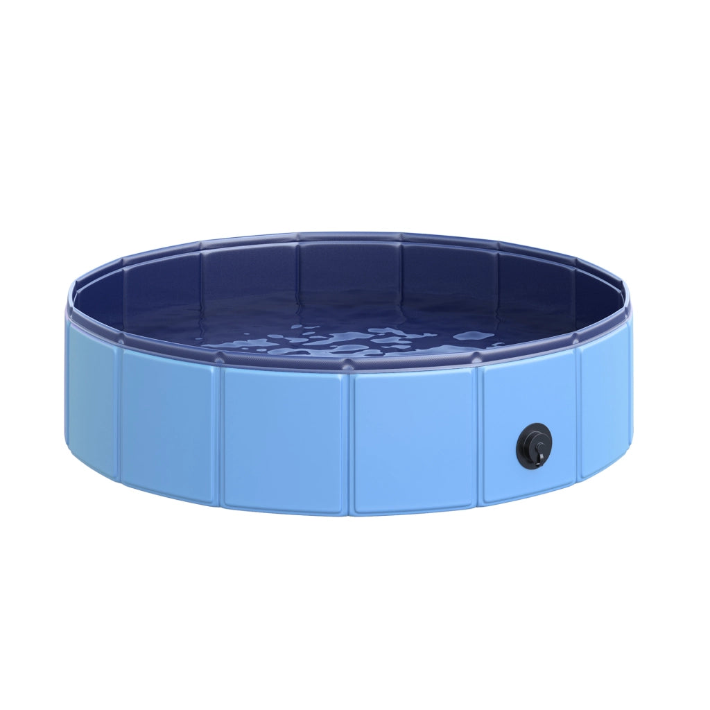 Vasca da bagno per cani e gatti pieghevole ¨C zephmum ¨C Plastica+Legno Blu ?80x20 cm