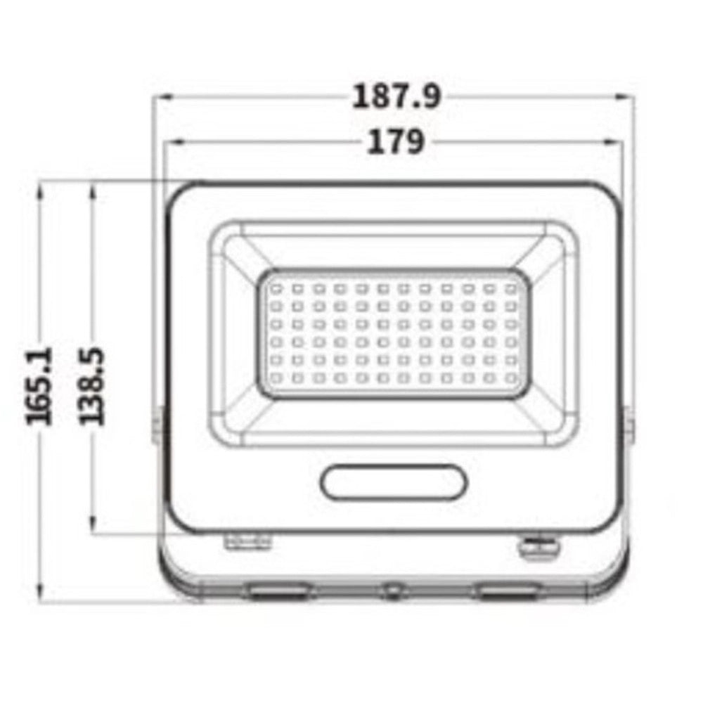 Trade Shop - Faro Proiettore Smd Led Floodlight 50 W Slim Ip65 Luce 3000k 4000k 6500k Ek05-50w - Nero-bianco Caldo      -