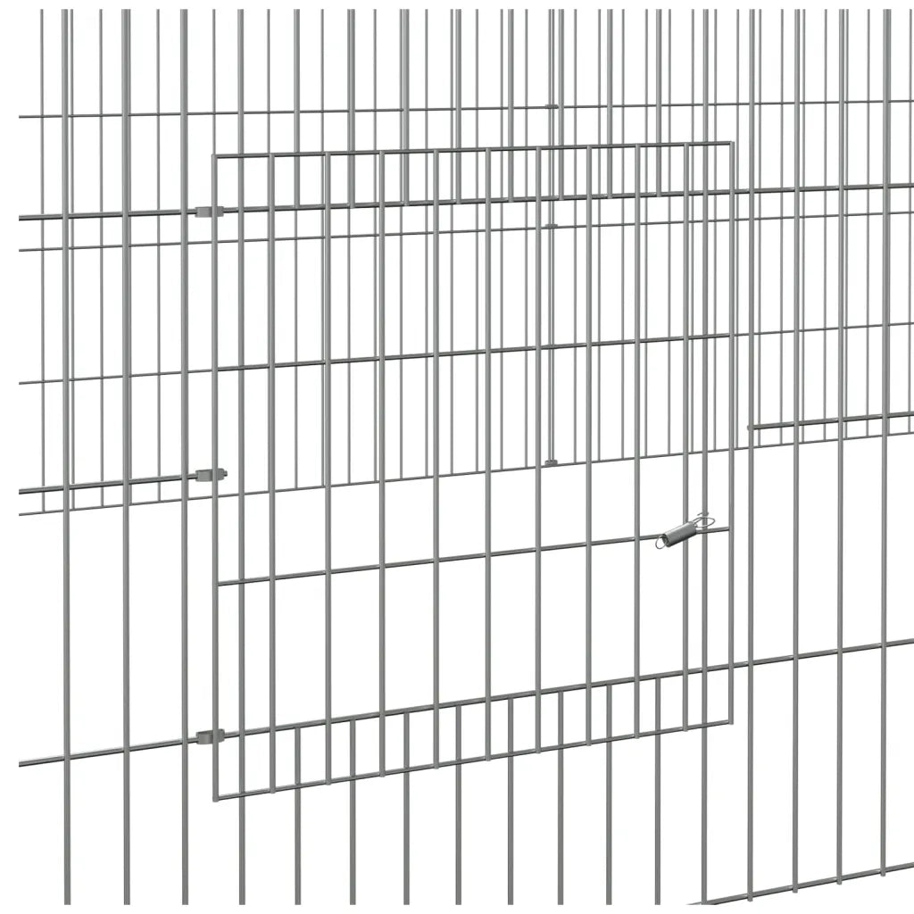 Conigliera con 4 Pannelli 433x109x54 cm Ferro Zincato 171565
