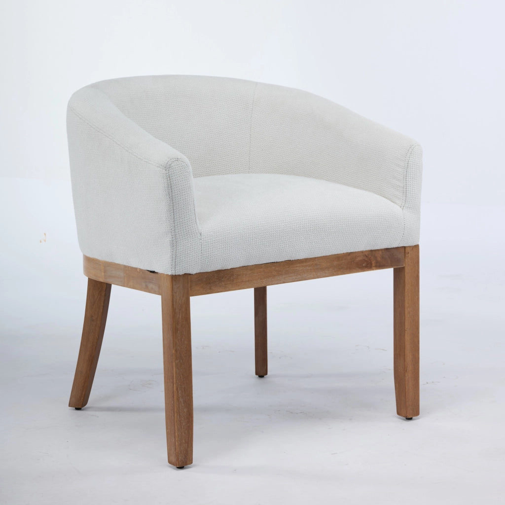 Sedia da Pranzo Imbottita con Braccioli ¨C Xylo ¨C Beige, Tessuto, Gambe in Legno